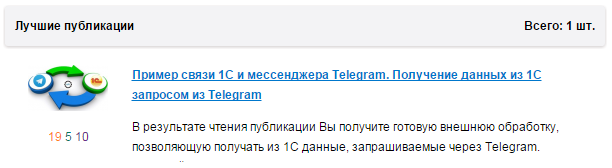 Лучшая публикация. Пример связи 1С и мессенджера Telegram. Получение данных из 1С запросом из Telegram
